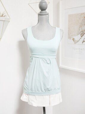 LULULEMON 'Nouveau Limits' Pale Mint Green Tank Top, Strappy Back Built In Bra